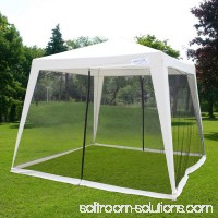 Quictent Outdoor Canopy Gazebo Party Wedding tent Screen House Sun Shade Shelter with Fully Enclosed Mesh Side Wall (10'x10'/7.9'x7.9', Beige)   